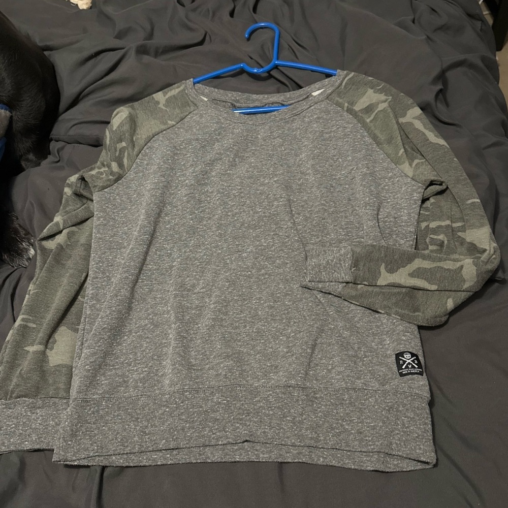 Gray and Camouflage Sweatshirt